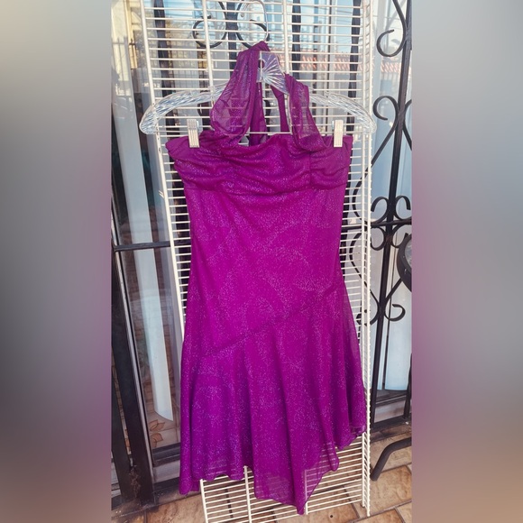 Speechless Sparkly Raspberry Dress Midi Cocktail Party Prom - Picture 3 of 11